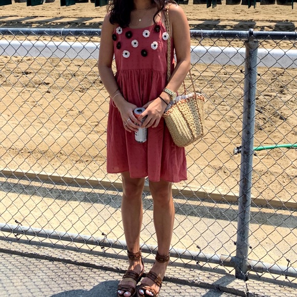 Madewell Dark Pink Flower Sundress - Picture 9 of 10